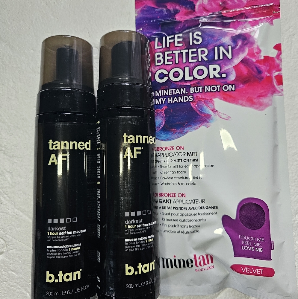 2 X Tanned AF Bundle 1 Hour Tan NEW